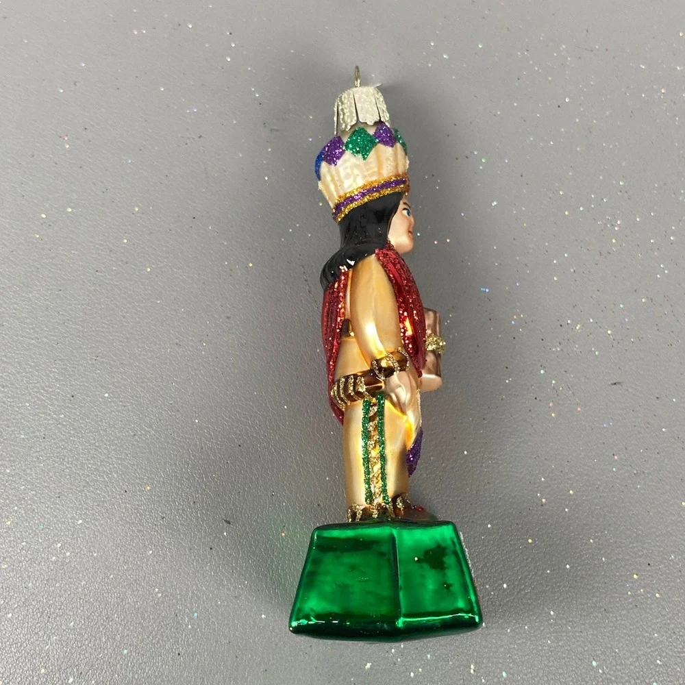 Old World Christmas Ornaments Lot Native Chief Cigar Store & Blue Father Santa